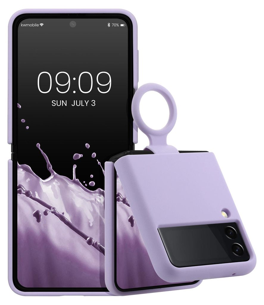 kwmobile Flip Soft Case kompatibel mit Samsung Galaxy Z Flip 3 5G - Silikon Hülle für Foldable Handy - Handyhülle in Lavendel