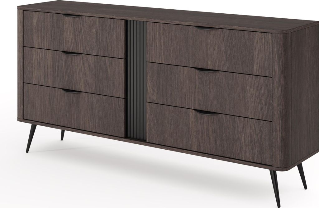 BETTSO Kommode ARVIS - Luxus Design, 6 Schubladen, Eiche Produktbild 