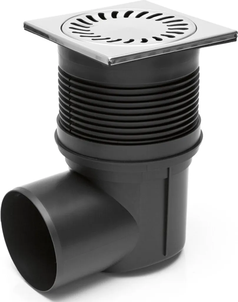 Siphon de balcon et terrasse 15x15 cm avec grille inox anti-odeur - 3