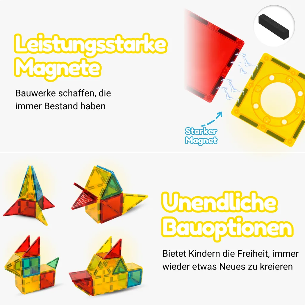 Dalles Magnétiques STEM 90 Pièces - Kit de Construction Ultra Robuste - 6