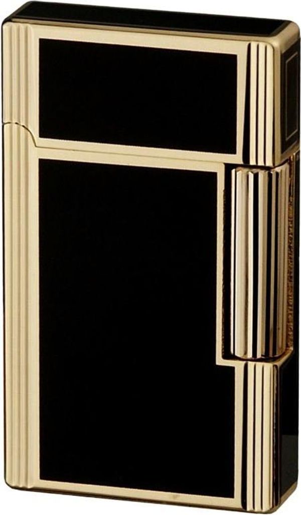 Jean Claude Feuerzeug mit Etui, Steinzündung, schwarz/gold, Produktbild 