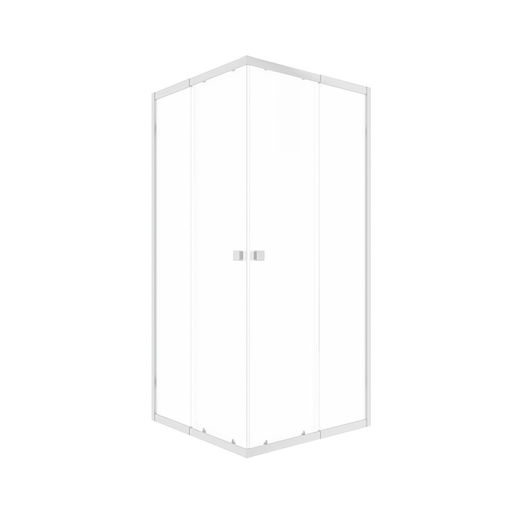 Duschkabine 77–90×77–90 cm, Silber, Aluminium, Schiebetür Produktbild 