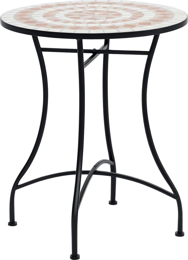 Outsunny Gartentisch Mosaiktisch Balkontisch Beistelltisch Seviertisch rund