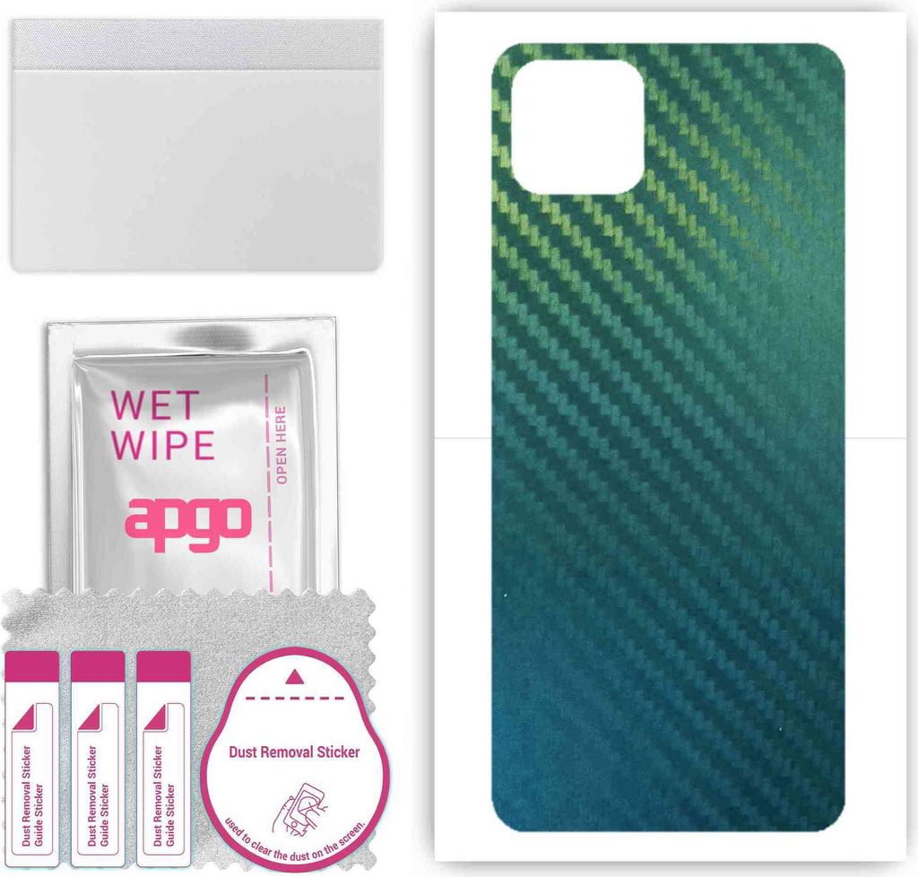 apgo Rückseite Schutzfolie, Skin, kompatibel mit Oppo A72, Hinten Displayschutzfolie aus Vinylfolie, kratzfest, einfache Montage - Kohlenstoff-Cha...