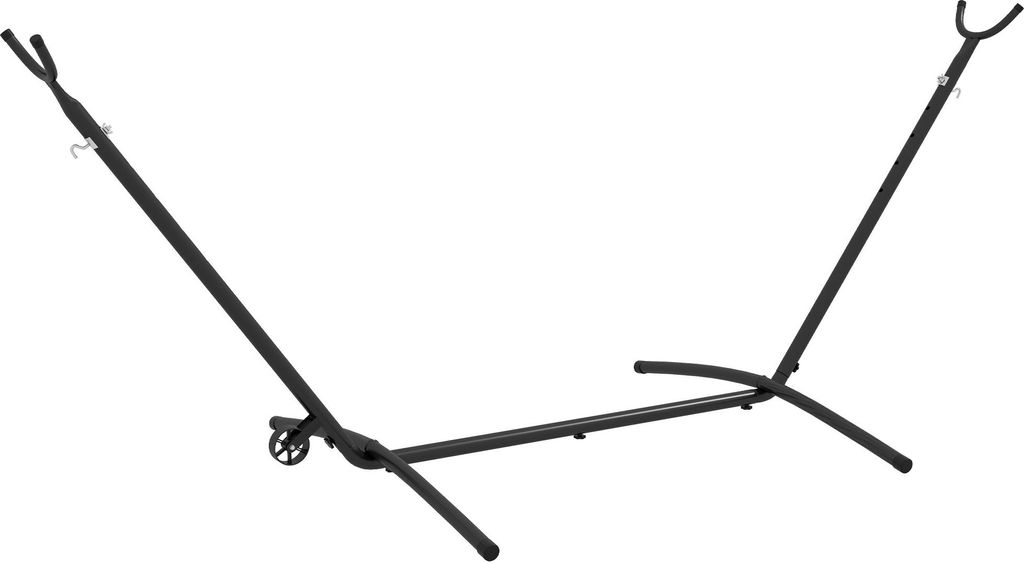 Hängemattenständer Hängemattengestell, wetterbeständig, größenverstellbar, 290 cm x 120 cm x 115 cm, Schwarz