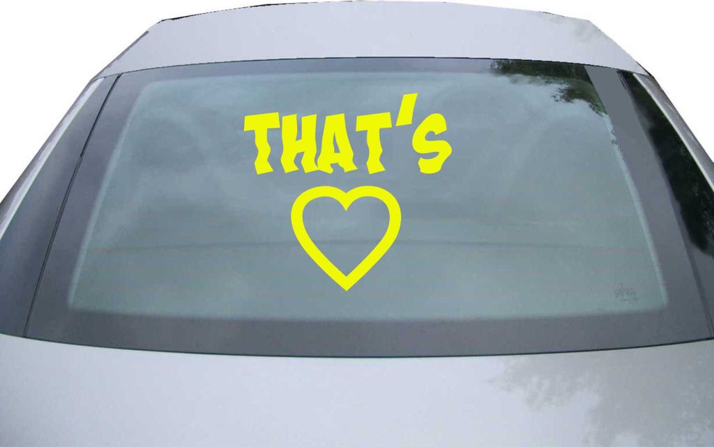 Indigos UG - Aufkleber Heckscheibe & Motorklappe DE6408 - neongelb - 600x571 mm - that's love - Auto Scheiben Fenster Heckklappe Tuning Racing JDM ...