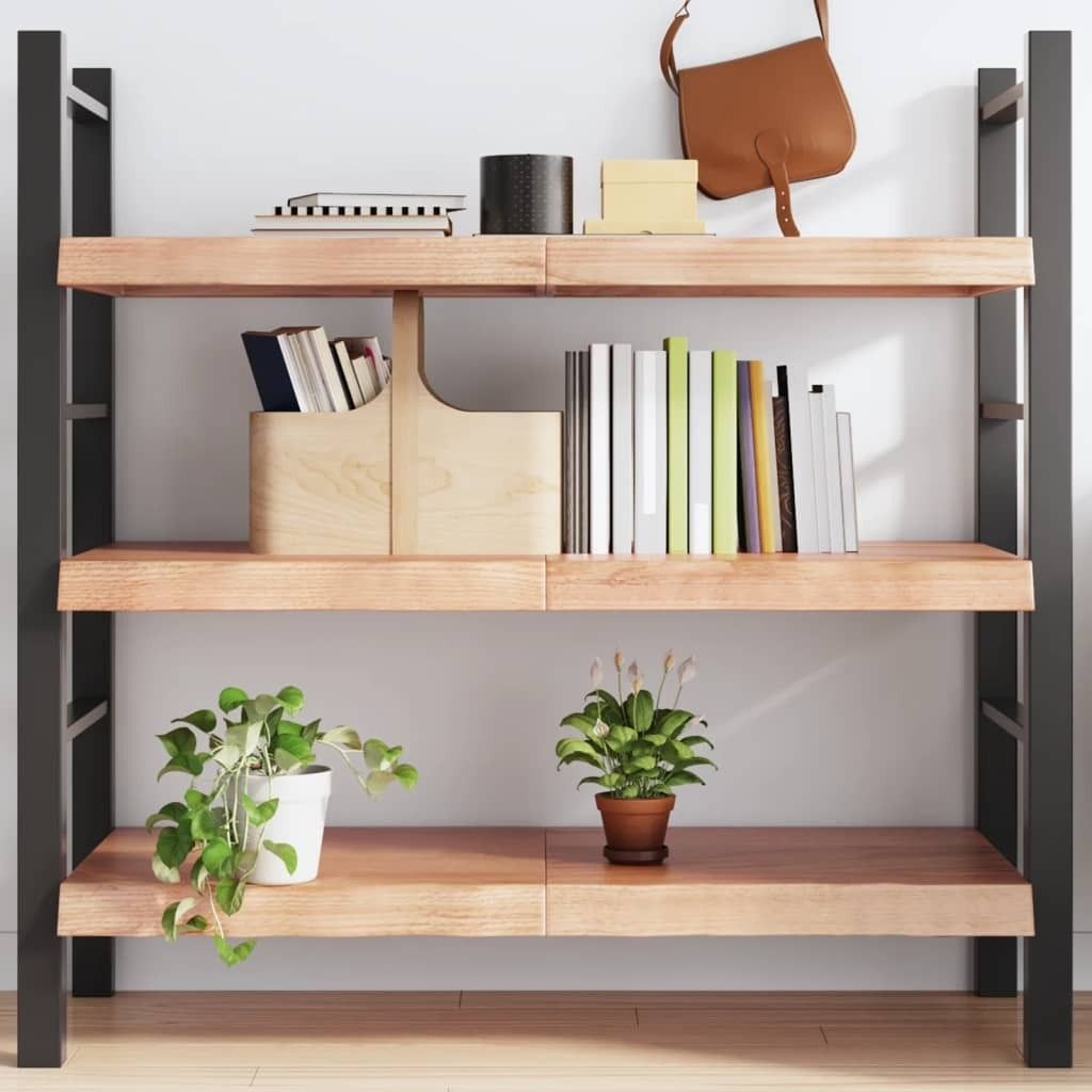 CLORIS Designermöbel Wandregal Hellbraun 120x50x6 cm Massivholz Eiche Behandelt , Wandregale Design 2024