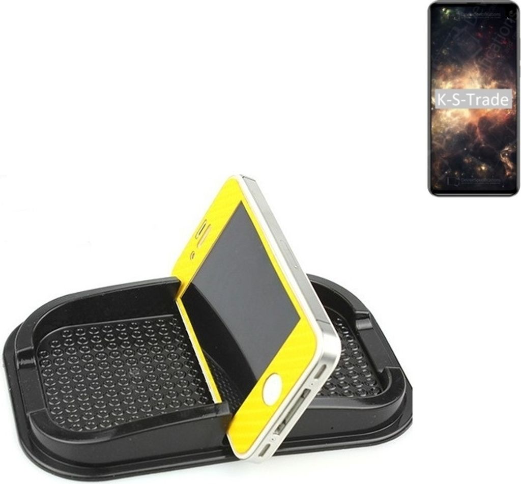 K-S-Trade Auto Anti Rutsch Matte Smartphone-Halter kompatibel mit Cubot Max 2 Haft Pad Armaturenbrett Handy-Halterung Silikon