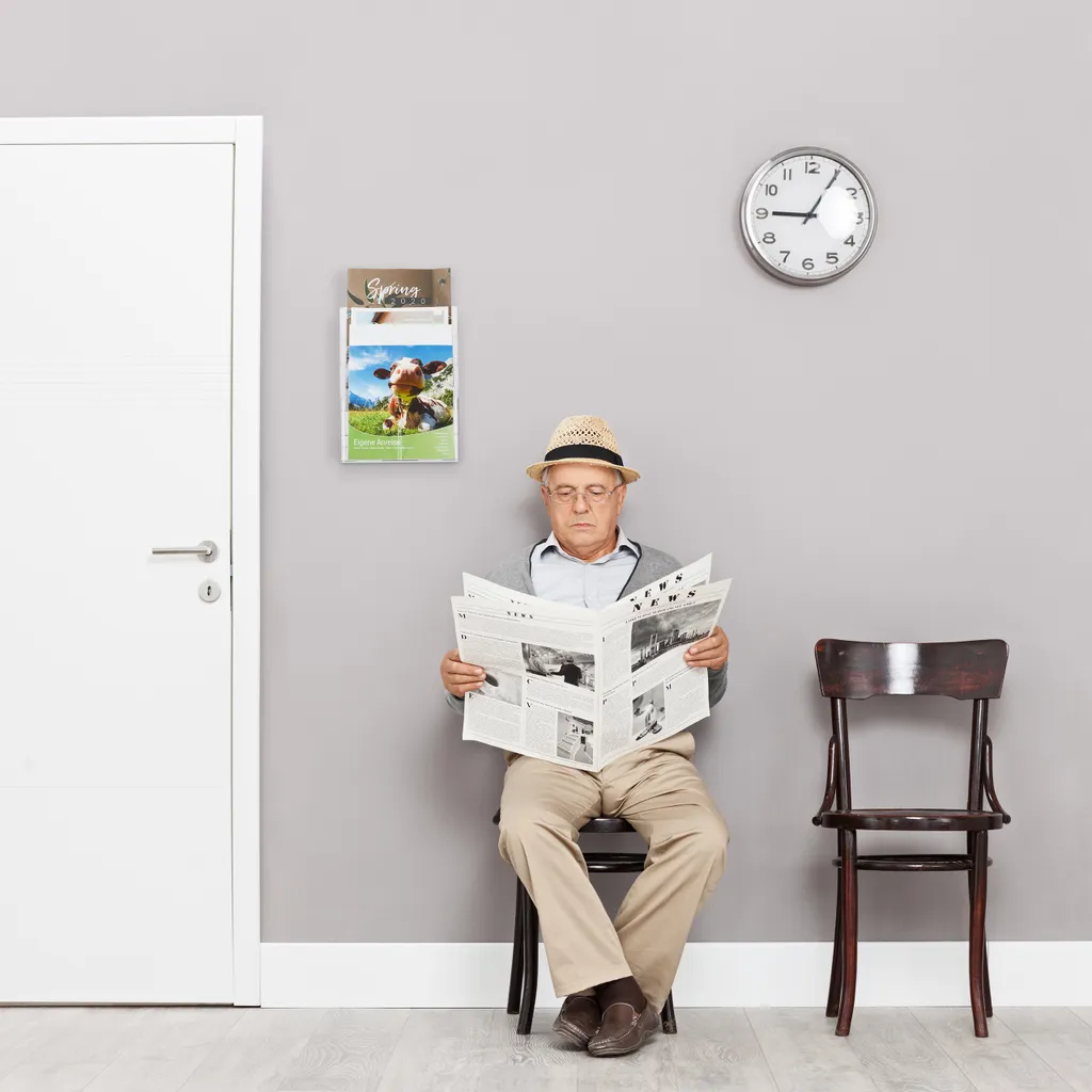 Relaxdays Porta Depliant A4 3 Livelli - Set da 2 per Fiere e Eventi