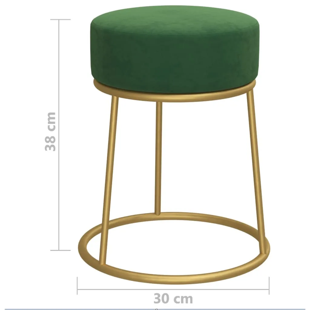 SYFAX™ Sgabello Rotondo in Velluto Verde - Stile Naturale e Moderno - 5