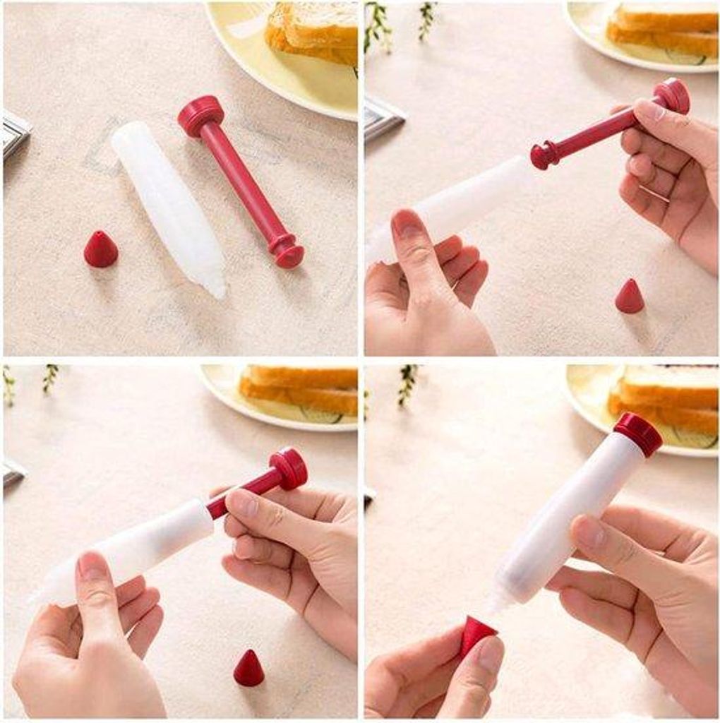 4 Teile Backspritzset, Silikon, Fondant, Dekorierstifte, Kuchen, Dessert