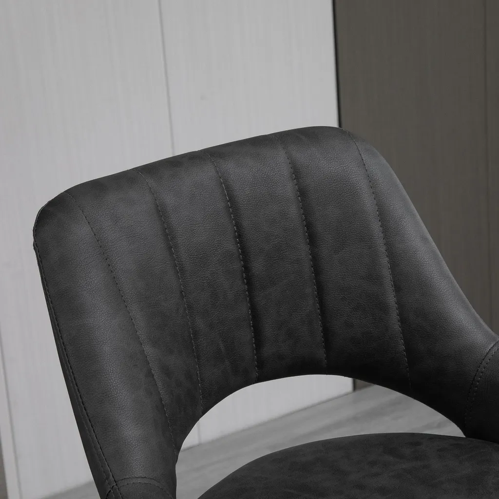 Tabouret de Bar Pivotant Noir avec Repose-pieds Confortable Lot de 2 - 10