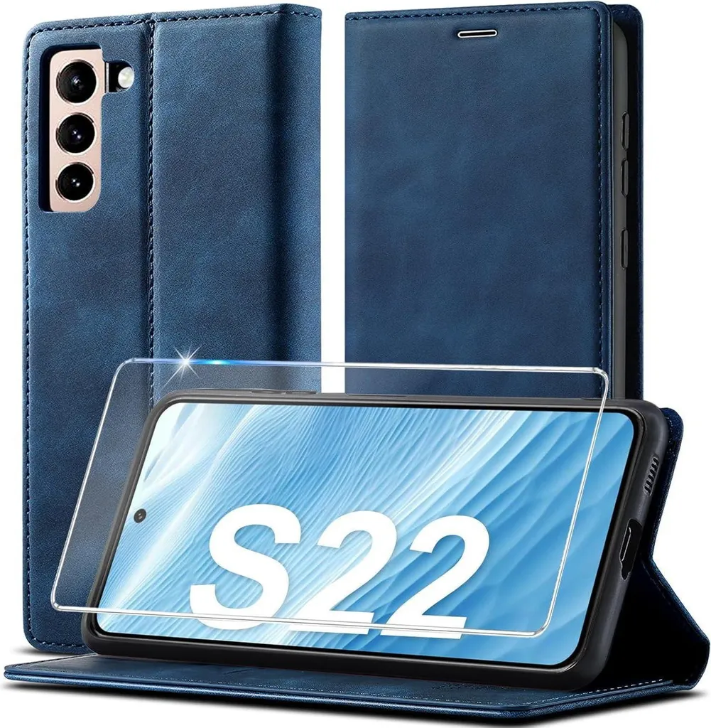 Etui Samsung Galaxy S22 Protection Cuir 5G avec Porte-carte et Aimant