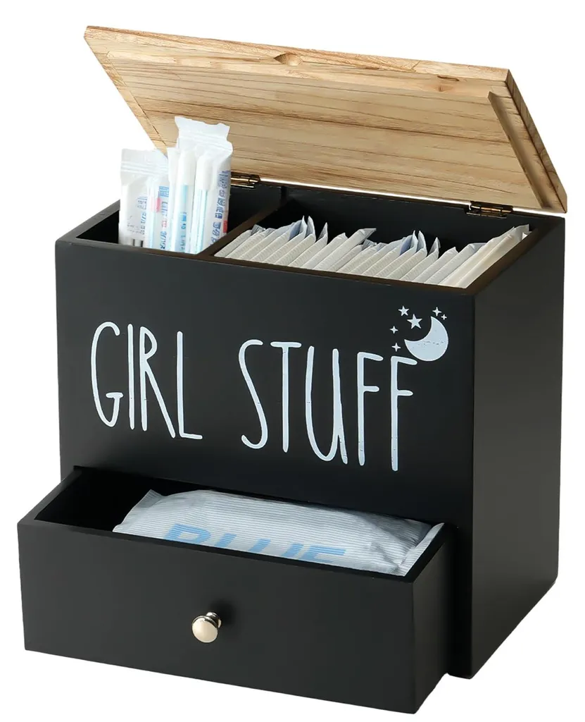 Rangement maquillage et tampons 3 compartiments pour coiffeuse noir