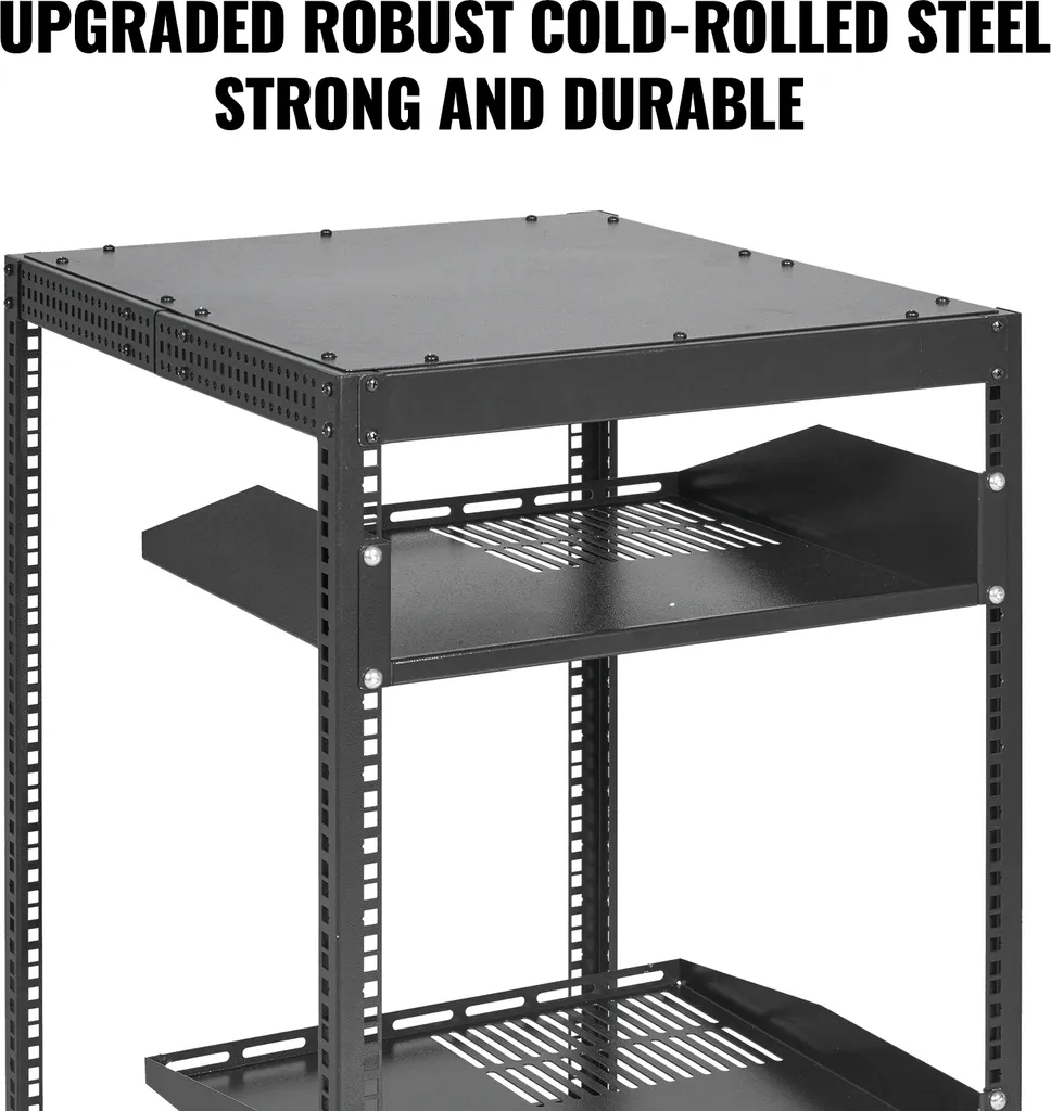 VEVOR Rack Serveur 20U à Cadre Ouvert - Baie Informatique 4 Montants - 4