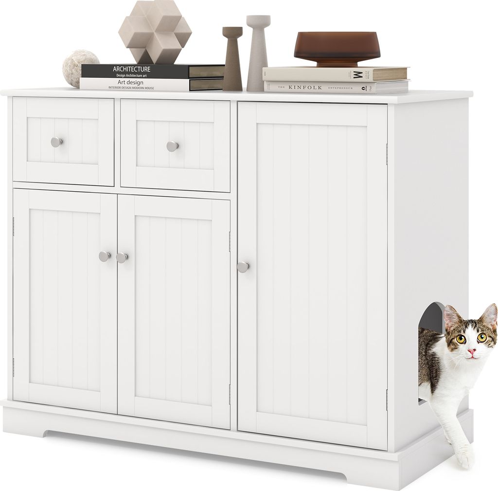 COSTWAY Katzenschrank für Katzentoilette, Katzenklo Schrank Produktbild 1