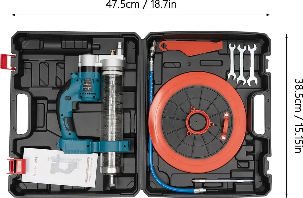 Pompe à graisse sans fil 21V kit complet haute performance - Vert - 6