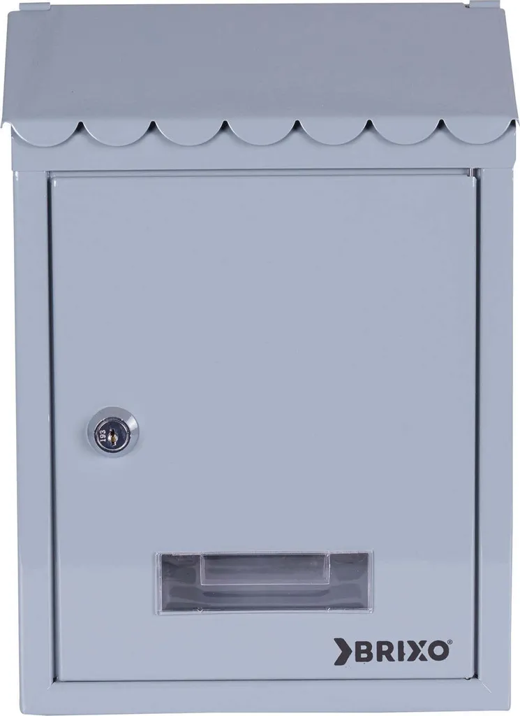 Petite boîte aux lettres grise Brixo Popular L21xH30 cm toit incliné