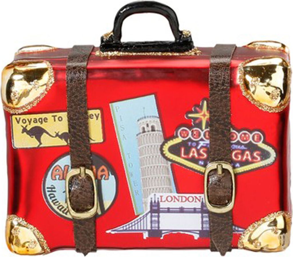 INGE-GLAS Weihnachts-Hänger Koffer Welt-Reise | IG-64229-H6