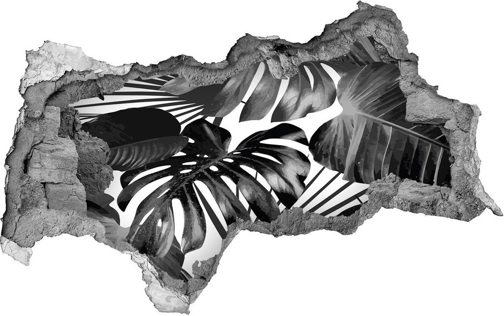 Selbstklebender Loch-3D-Aufkleber 95x73 cm tropische Pflanzen