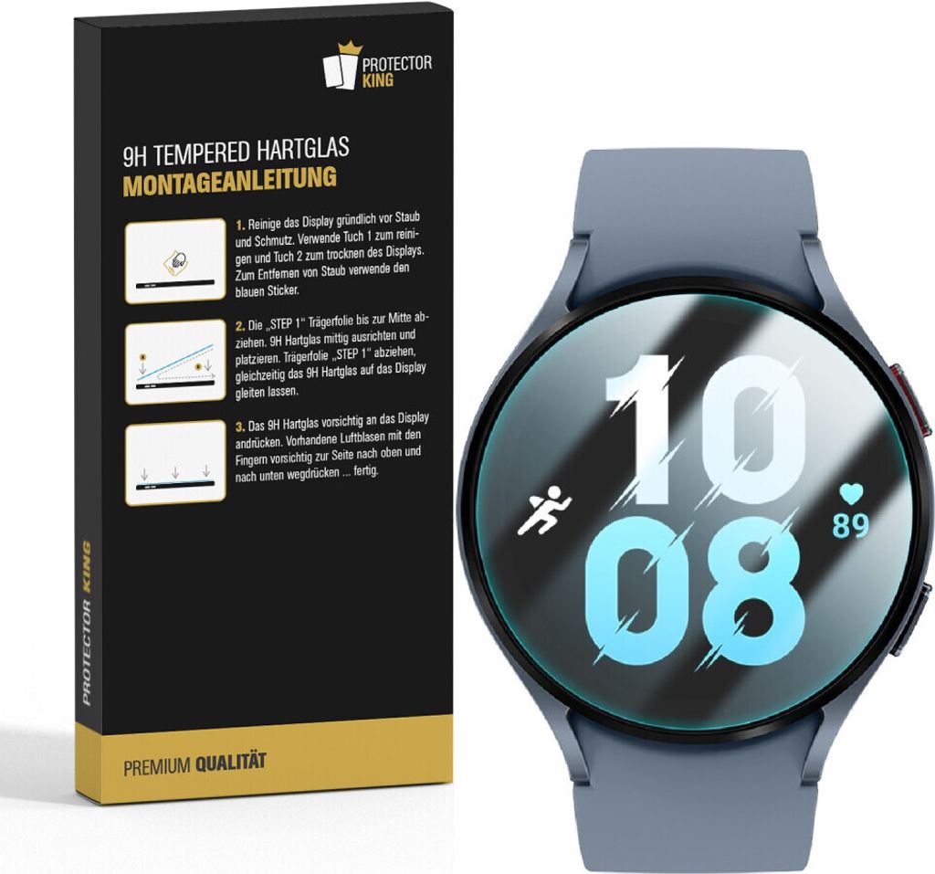 3x 9H Panzerglas für Samsung Galaxy Watch 5 44mm Produktbild 
