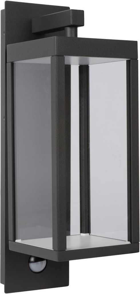 Lucide Außenwandleuchte mit integrierter LED, Bewegungssensor, IP54, warmweiß, 16,7x12x38 cm