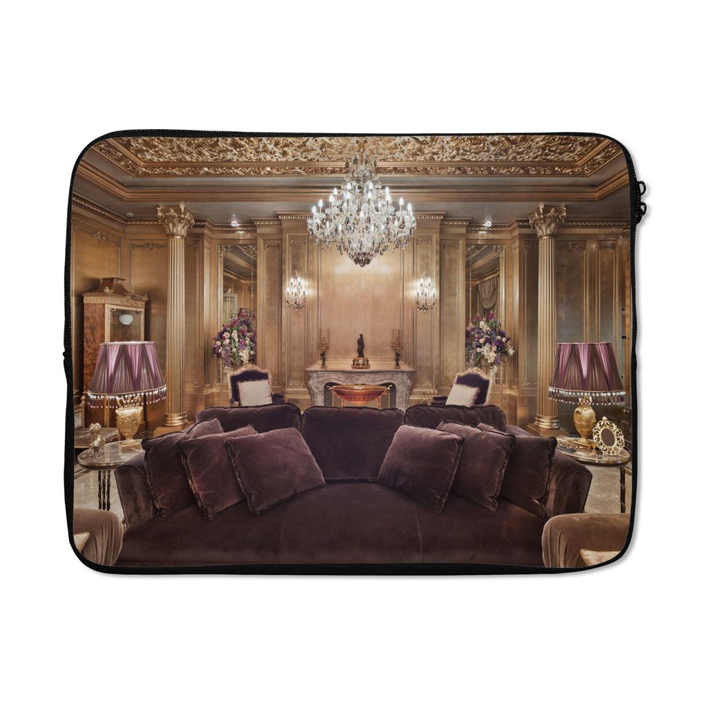 MuchoWow Laptop Hülle 17 Zoll Laptoptasche Goldene Villa in Moskau - Zipper - Schutzabdeckung