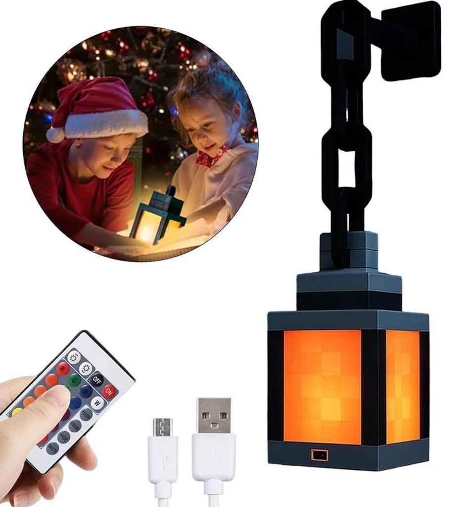 Pixelated Lantern Nachtlicht mit fernbedienung，16-farbiges Produktbild 