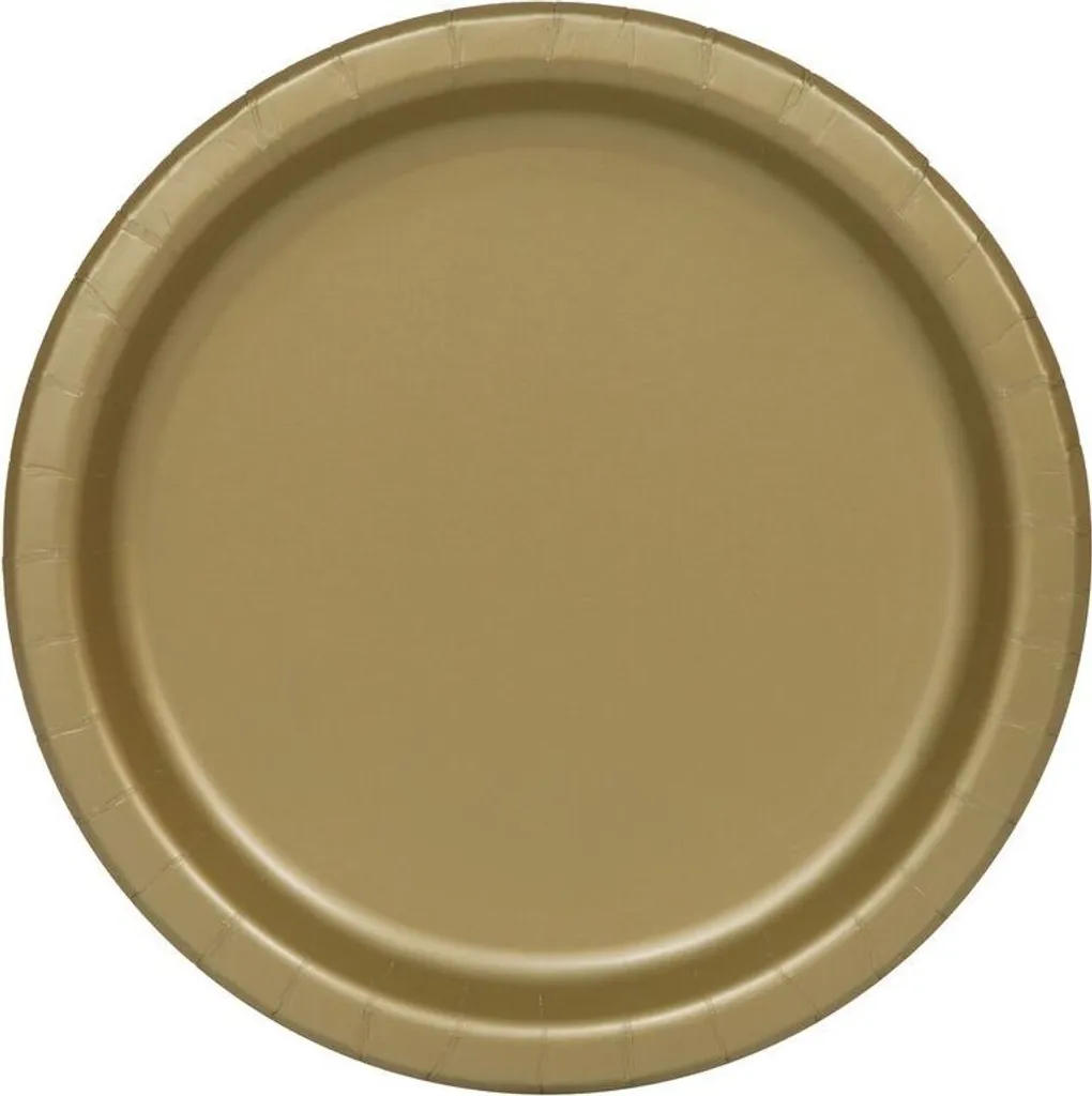 Lot de 16 grandes assiettes dorées jetables pour réception élégante