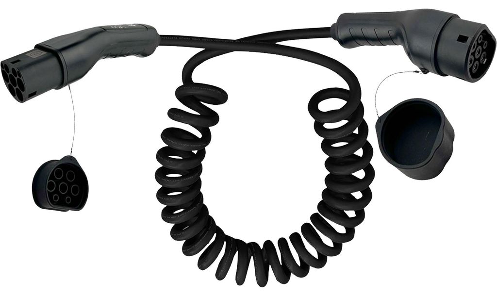 InLine Spiral-Autoladekabel 11kW Typ2, 3-phasig, 7,5m, Produktbild 