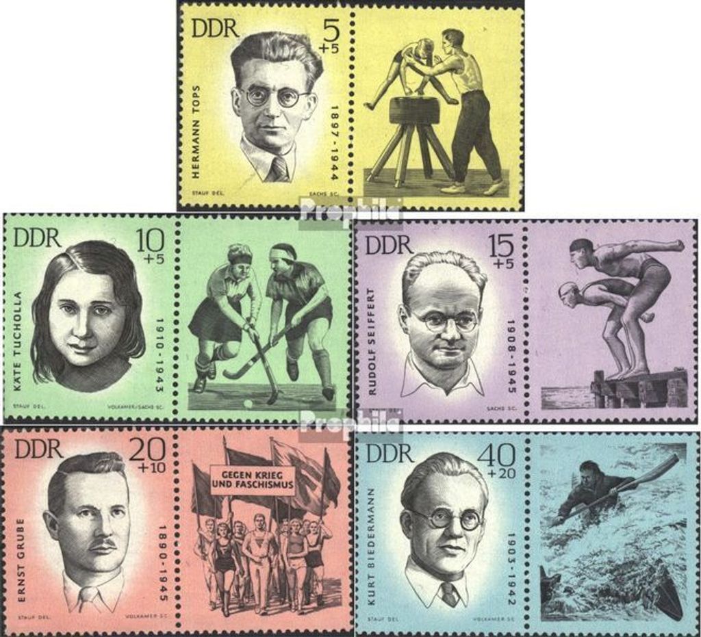 Briefmarken DDR 1963 Mi WZd98-WZd102 (983-987 mit Zierfeld) FDC Antifaschisten