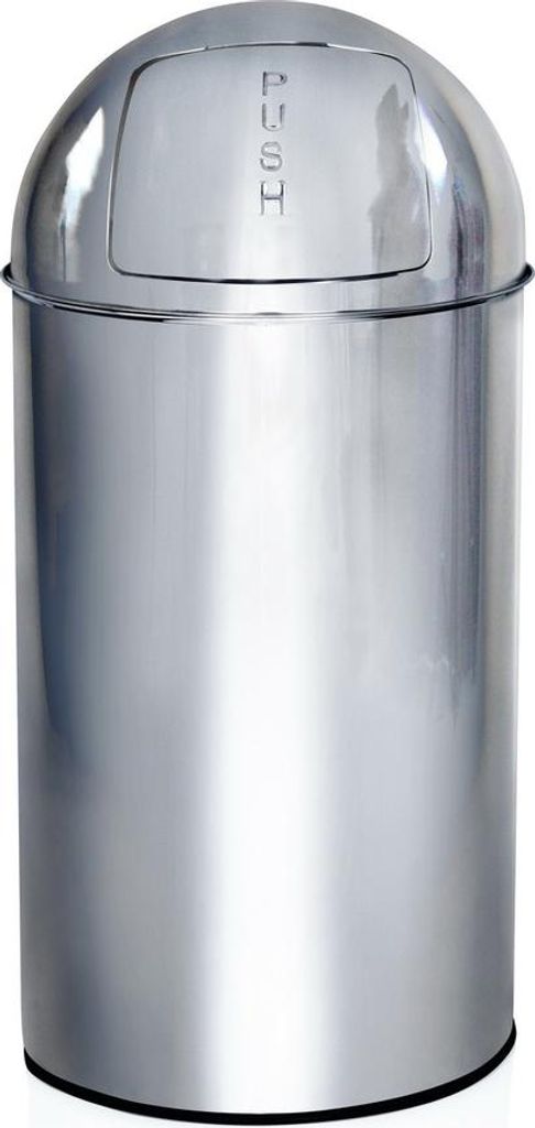 hjh OFFICE Mülleimer 50 Liter PUSH 50L Abfalleimer Mülltrenner rund für Küche, Büro mit Schwingdeckel 74.0 x 35.0 x 35.0 cm