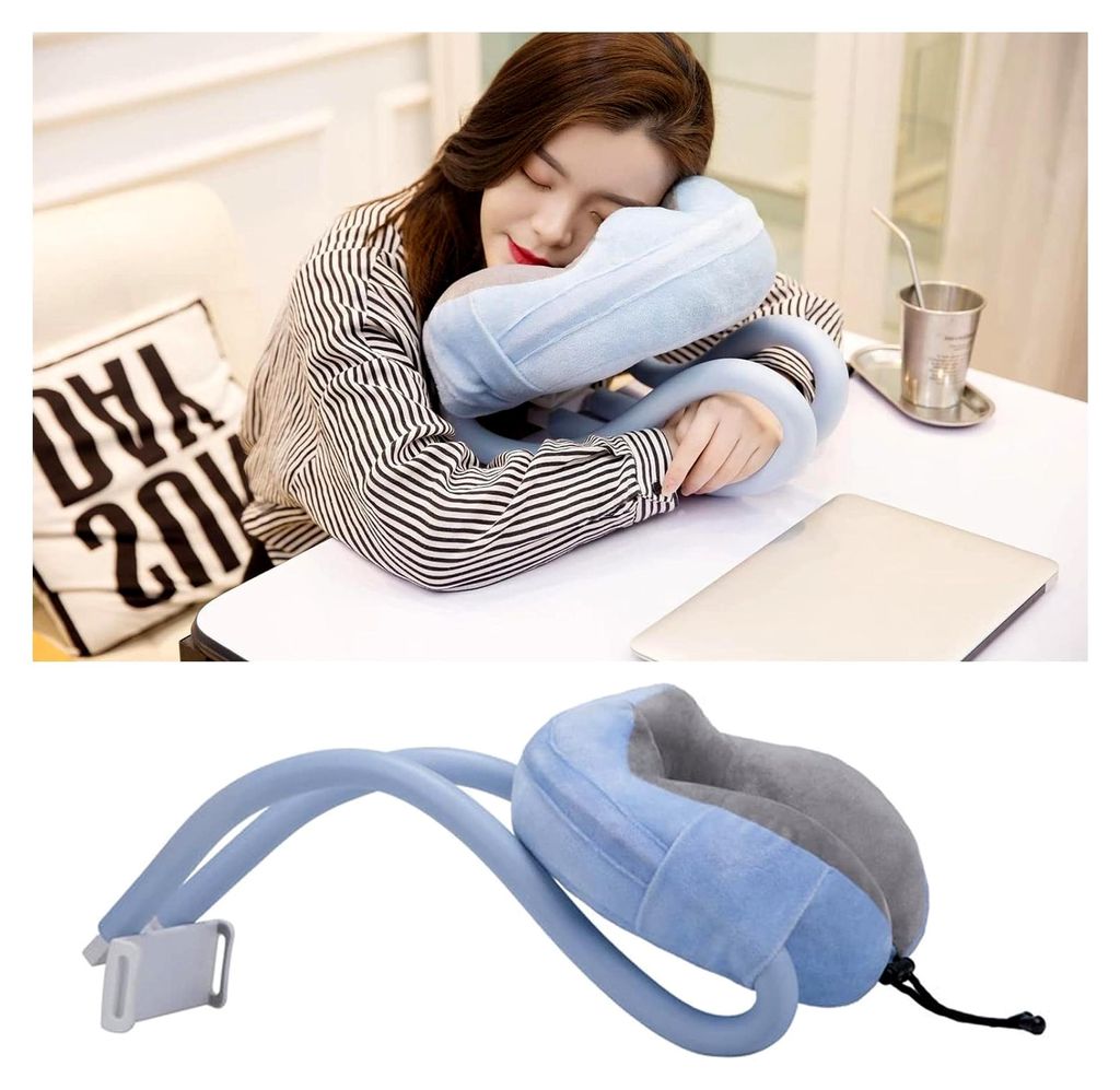 U-förmiges Kissen mit Handyhalter, Reise-Nackenkissen, Handyhalter, Lesekissen mit integriertem Handyhalter für Reisen, Büro (Einheitliche Größe)