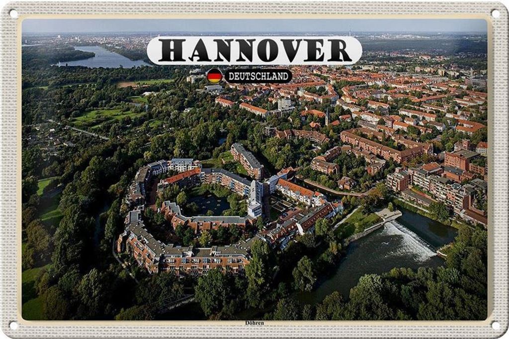 Blechschild Städte Hannover Drei warme Brüder 20x30cm