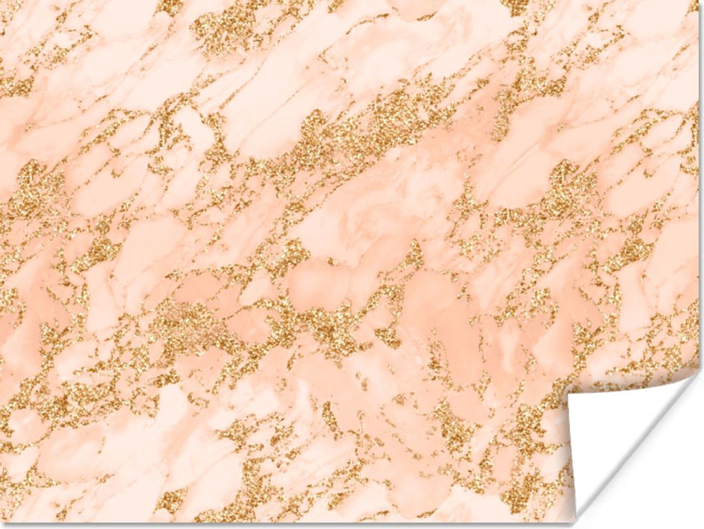MuchoWow Poster Marmor - Roségold - Glitter 80x60 cm - Kunst für zu Hause