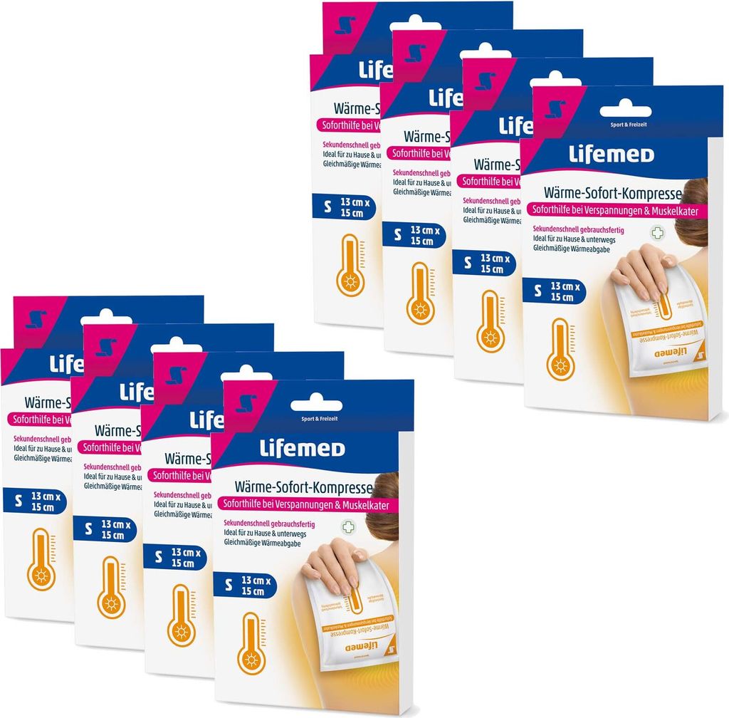 8er Set Wärmekompresse 13x15 cm | Wärme-Sofort-Kompresse Wärmeanwendung | Wärmekissen Wärmetherapie Warmkompressen