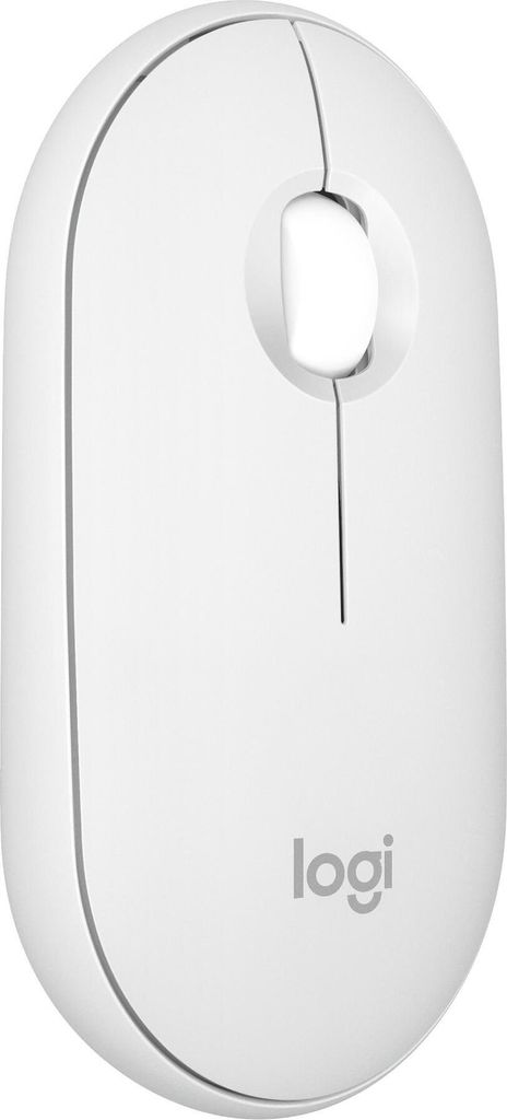 Logitech Pebble Mouse 2 M350s – Schlanke kabellose Bluetooth-Maus in Weiß