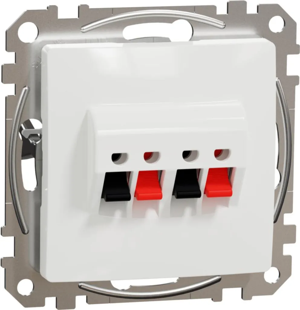 Prise Haut-parleur Stéréo Sedna Design Schneider Blanc Brillant SDD111
