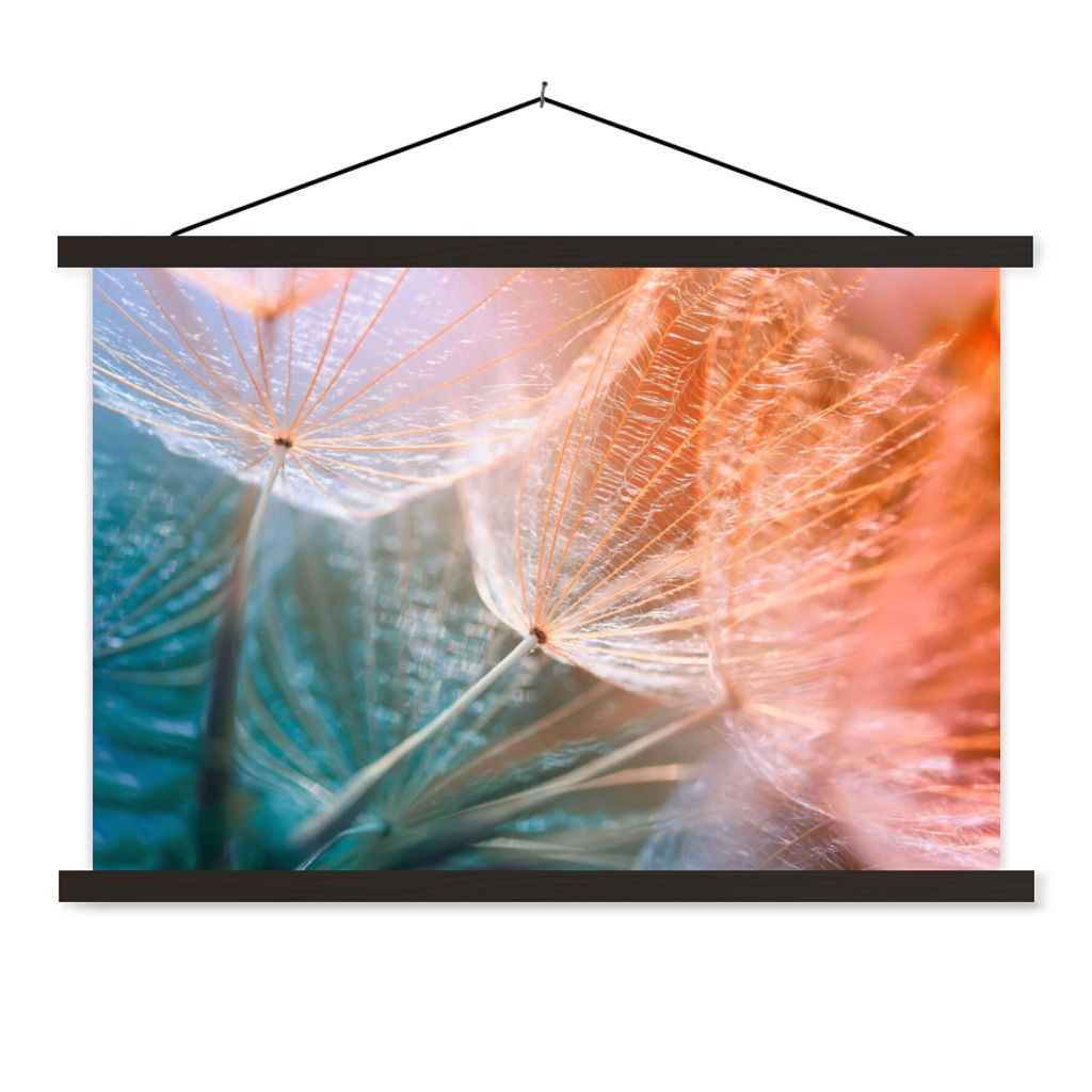 MuchoWow Textilposter Blume - Löwenzahn - Pflanze 120x80 cm mit schwarzem Rahmen - Wanddeko