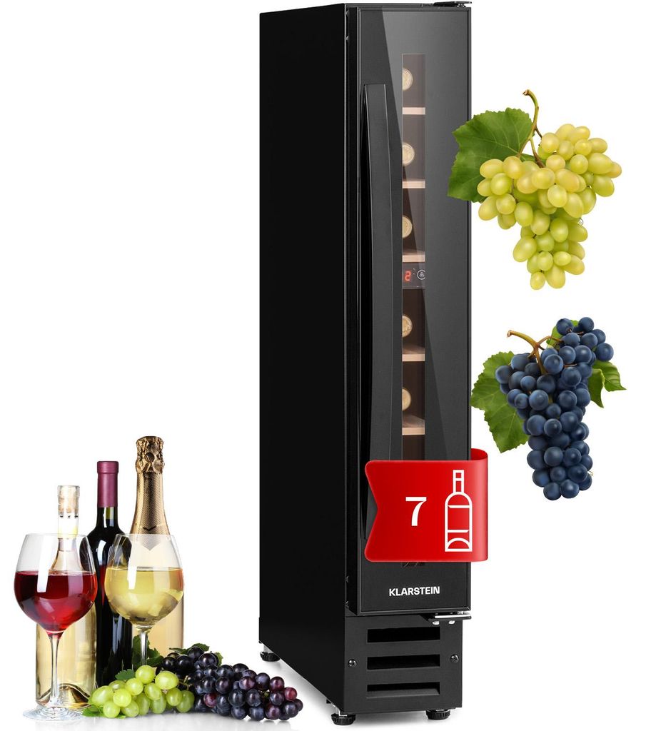 Szafka na wino Klarstein, do zabudowy, slim, 20 l, szklane Zdjęcie produktu 