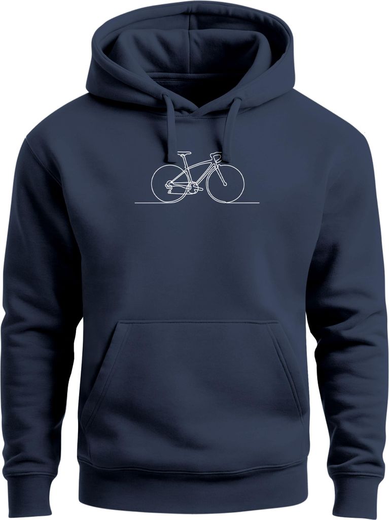 Herren Hoodie Bicycle Line Art Kapuzensweatshirt Fahrrad Design Bike Kapuzenpullover Cycling Streetwear Fashion Streetstyle Neverless