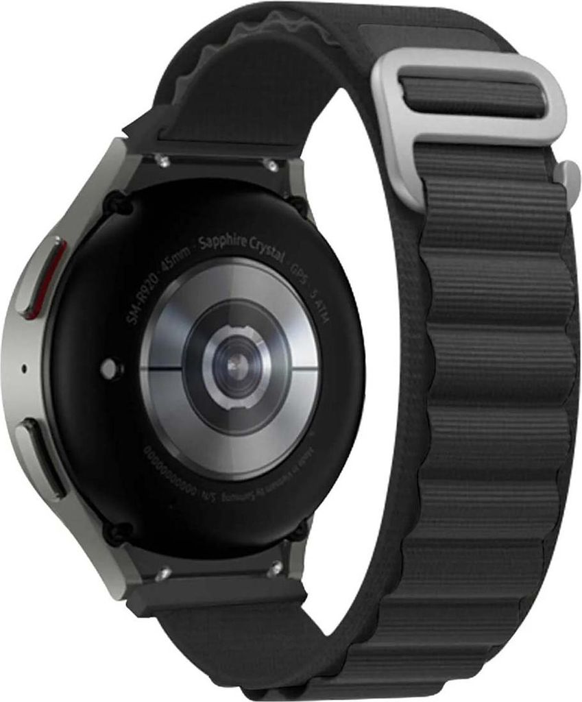 BigBen Connected, Armband für Galaxy Watch 4/4 Classic/5/5 Pro/6/6 Classic Alpine Loop, Schwarz