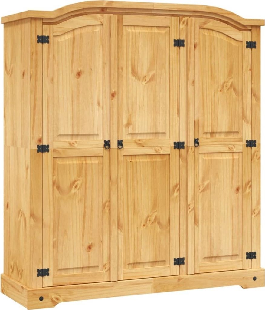 vidaXL Kleiderschrank Mexiko-Stil Kiefernholz 3 Türen Produktbild 