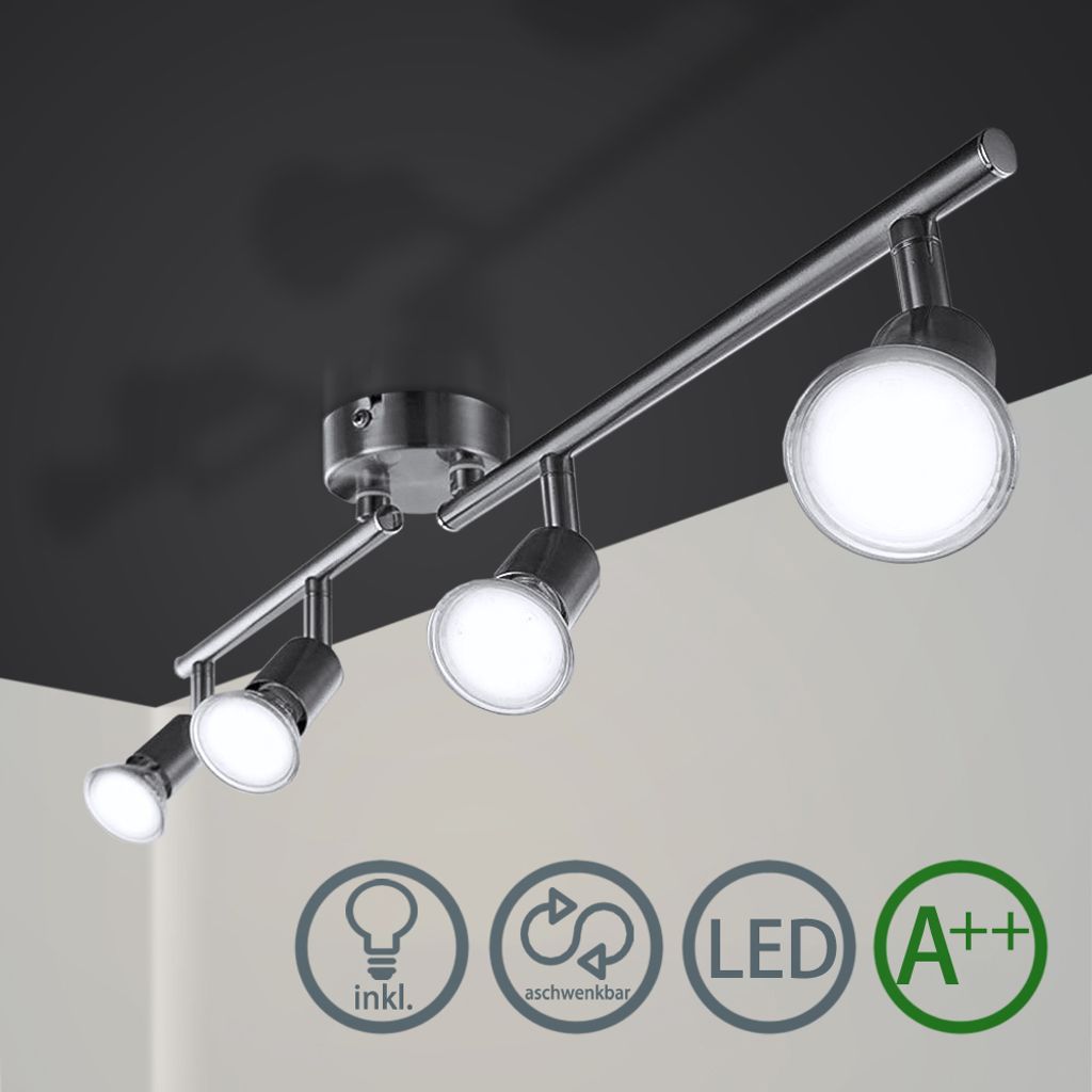 GU10 LED Deckenleuchte Lampe 4-Flammig Deckenstrahler Strahler Schlafzimmer 
