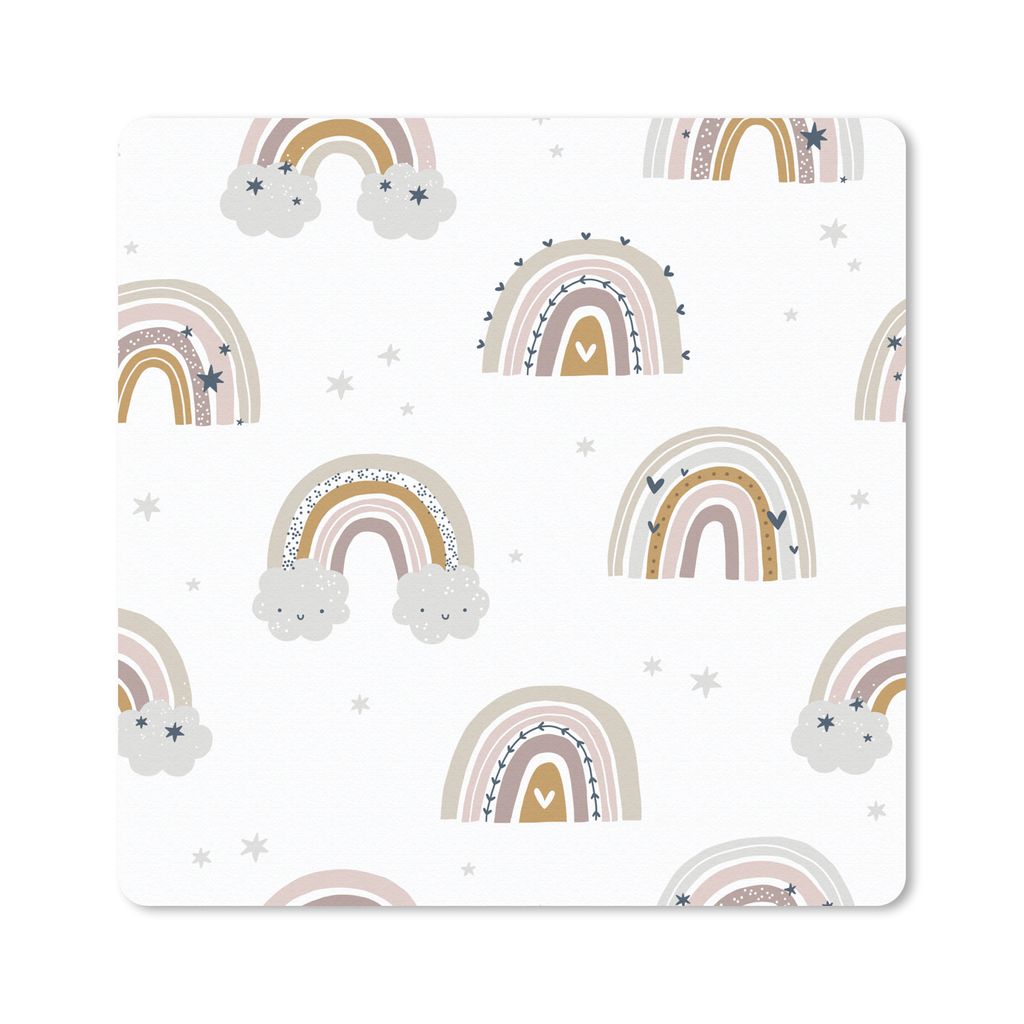 MuchoWow Mauspad Mousepad Mädchen - Muster - Regenbogen 30x30 cm - Mousepads - Maus Mat - Pad - Mausunterlage - Gaming