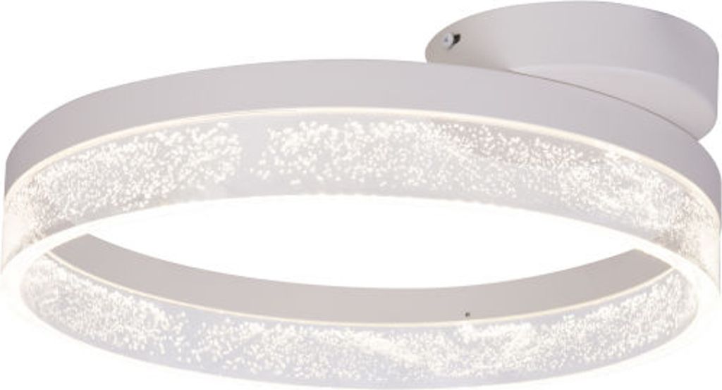 Globo Lighting Deckenleuchte Metall weiß, klar, Kabel PVC Transparent, Ring DM: 40 cm, LxBxH: 435x400x105mm, inkl. LED 24W 230V, 3000lm Source, 18...