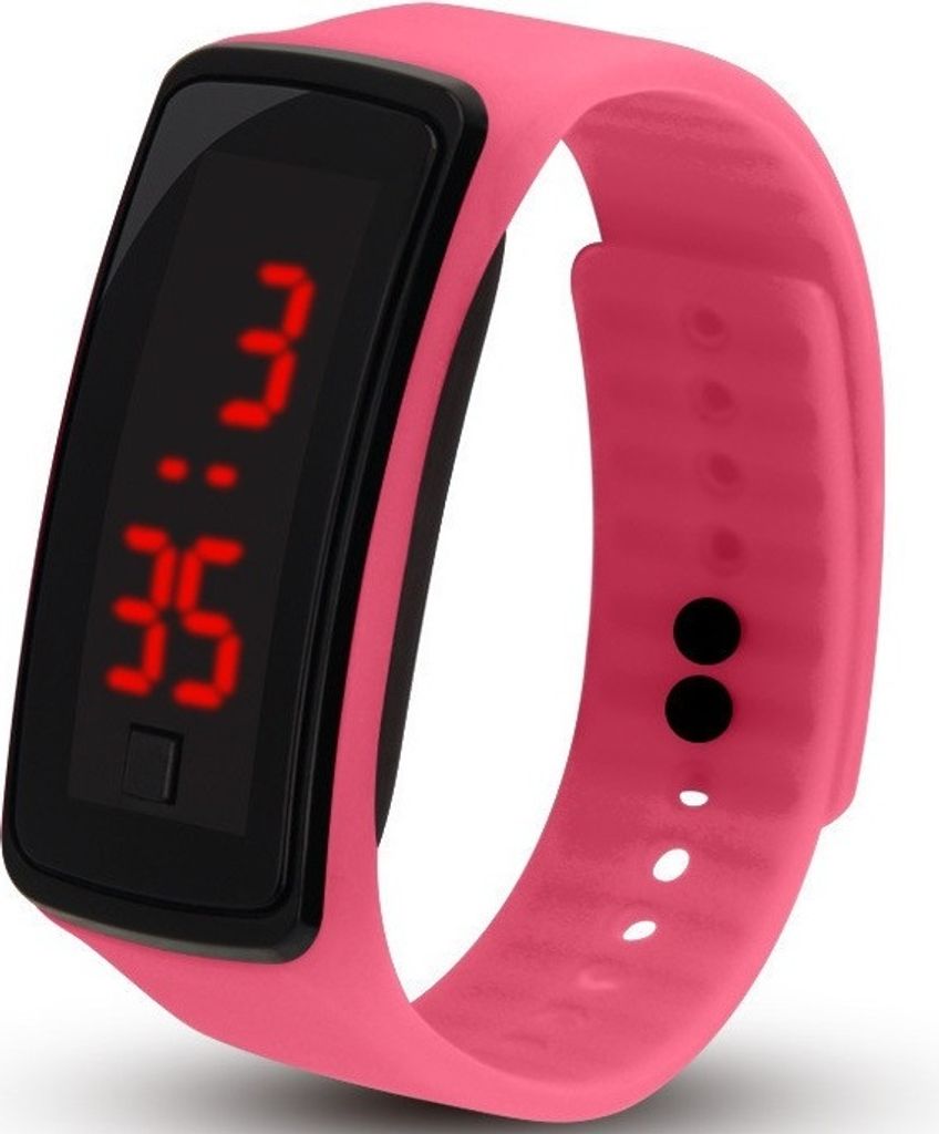 Stylische Rosa 2 Silikon-Digitaluhr für Damen - Electronic Uhr KP11587