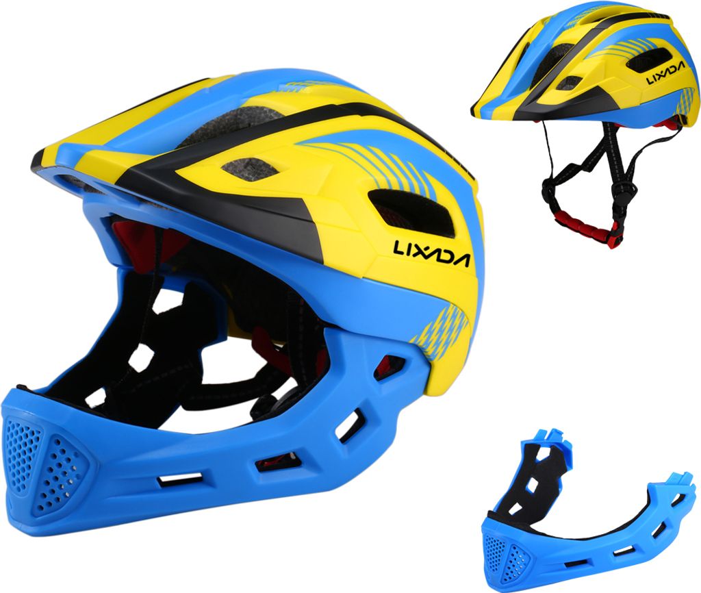 Lixada Kids Abnehmbarer Vollgesichts-Fahrradhelm Atmungsaktiver ultraleichter Radsport-Sportschutzhelm fš¹r Fahrrad-Skateboard-Roller-Rollschuh