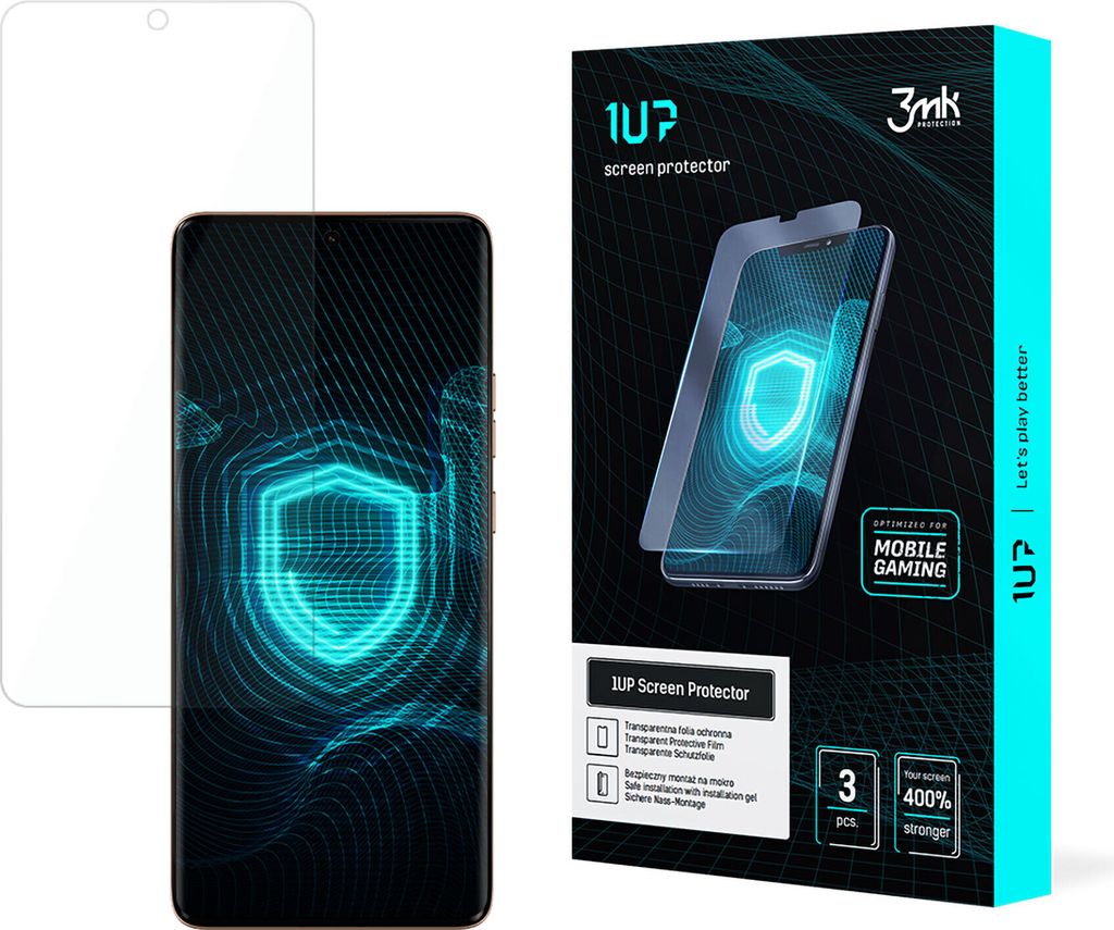 3mk Display Schutzfolie 1UP für Motorola Moto Edge 50 Ultra transparent Gaming (3 Stück)