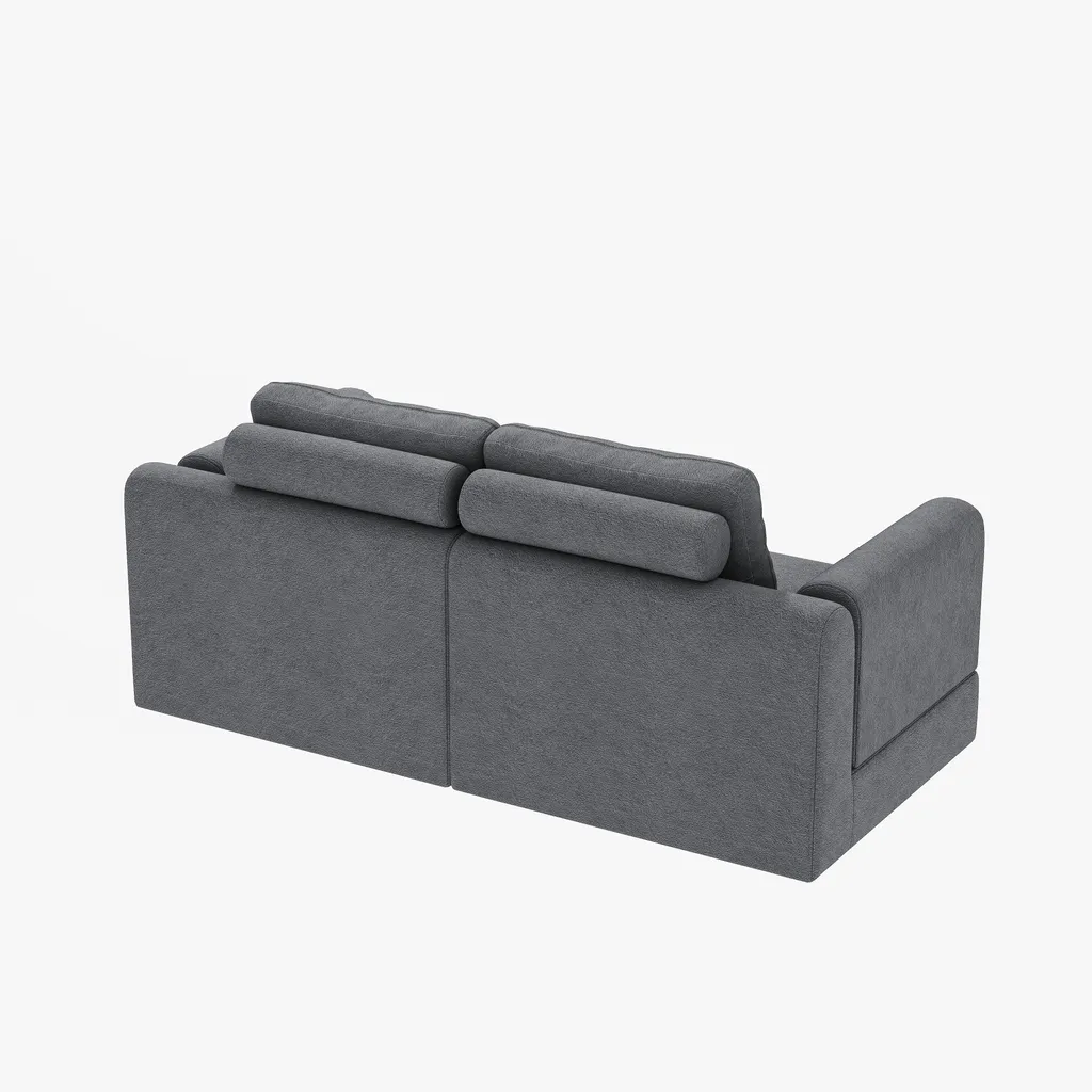 Canapé convertible avec mousse à mémoire de forme et dossier réglable gris - 17